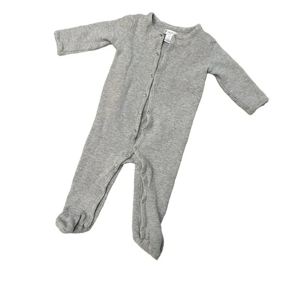 Ralph Lauren Grey Waffle Fabric Footie - Picture 1 of 6